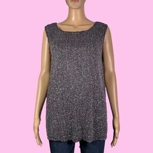 Vintage J.B.S Glittery Faux Cross Stitch Sleeveless Top Size 2X - “Dannie”